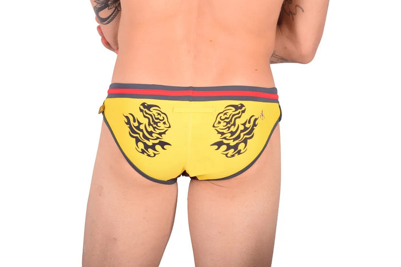 Marcuse Dragon Swimsuit Brief Yellow 06817-2