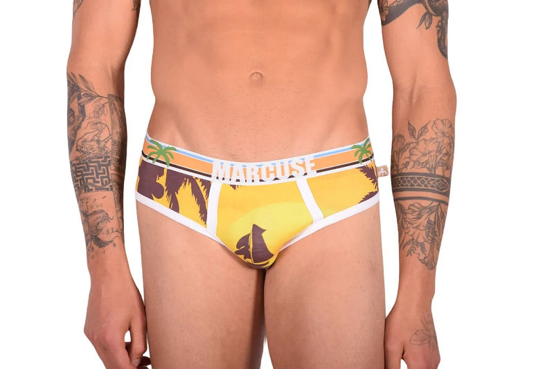 Marcuse Brief Ibiza Sunset Classic Elastic Band Fashion Slip Yellow 5415 4