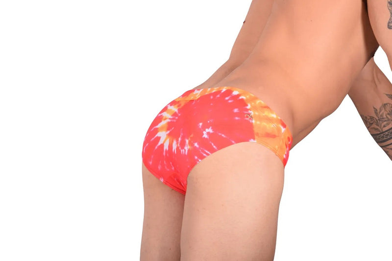 Marcuse Paradise Swim Briefs Orange Tie Dye 1