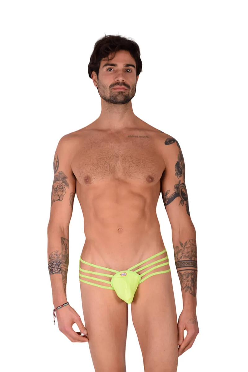 Small PIKANTE Seduction Briefs Silky Second Skin Seamed Pouch Lime Green 0496 1