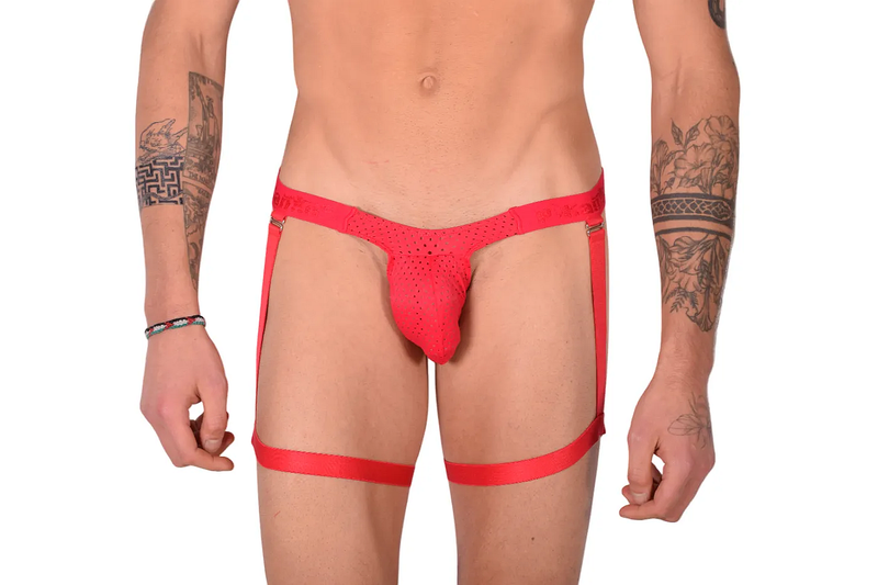 PIKANTE Seductive Briefs With Extra Straps Silky Stretchy Red Brief 0499 1