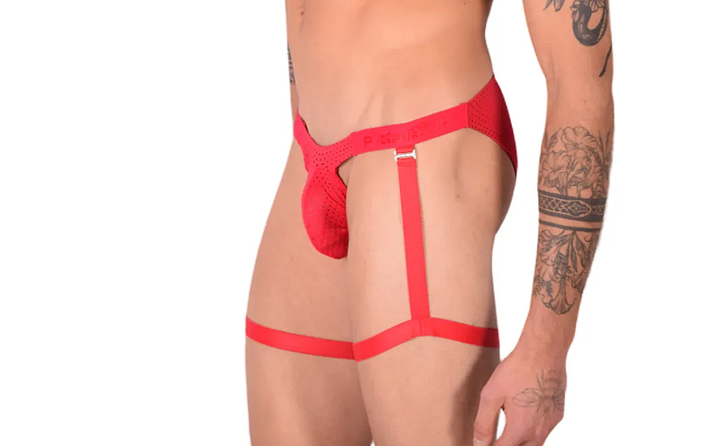 PIKANTE Seductive Briefs With Extra Straps Silky Stretchy Red Brief 0499 1