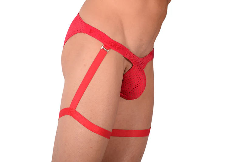 PIKANTE Seductive Briefs With Extra Straps Silky Stretchy Red Brief 0499 1