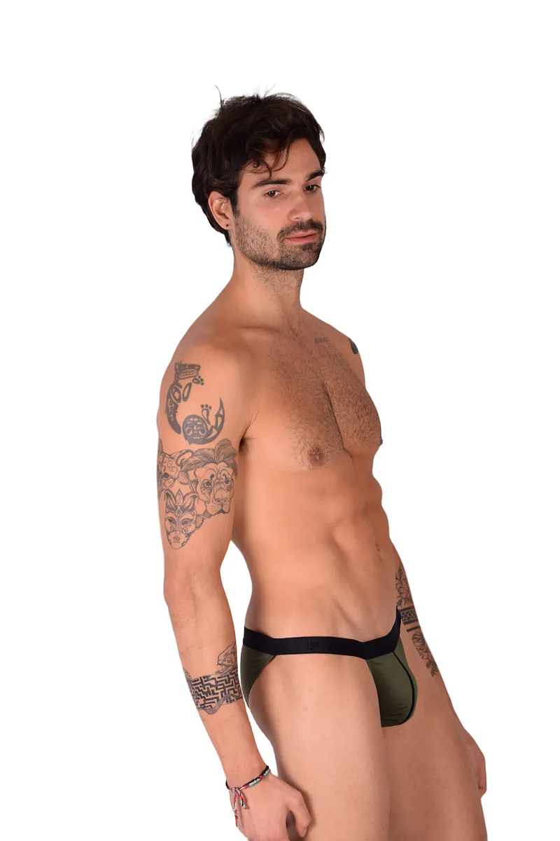 PIKANTE Virgin Bikini Briefs Sexy Back Opening Brief Green 0840 1