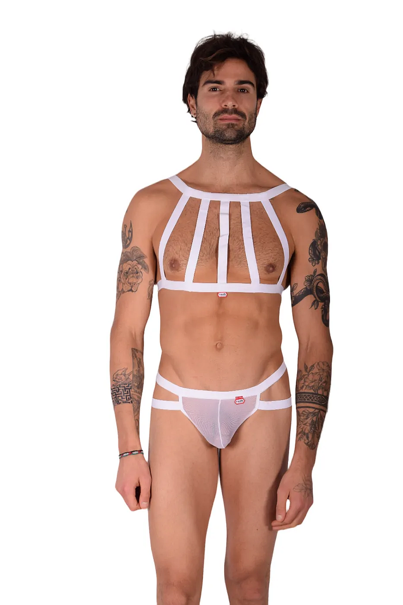 PIKANTE Set Kit HARNESS Combo Elastic Harness & Thongs Personality White 0331 3