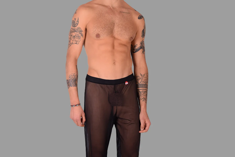 PIKANTE Sleepwear You Mesh Pants Soft See-Through Ankle Length Black 0490 4