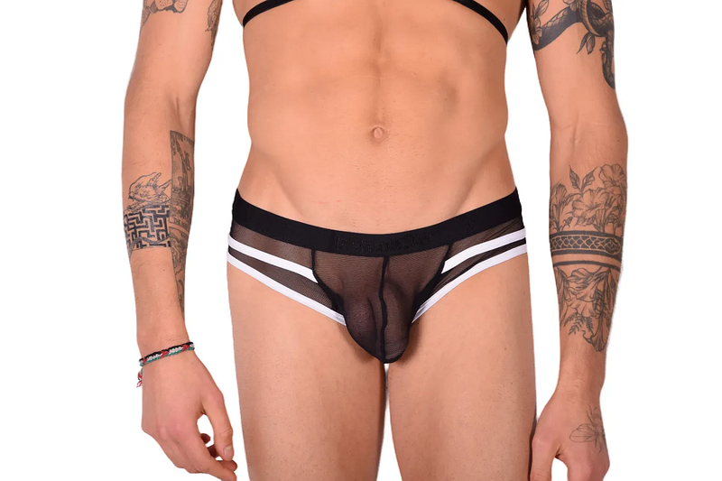 PIKANTE Harness HOT Briefs Low-Rise Stretch See-Through Brief Black 0495 1