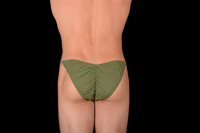 Skinz Swimsuit Micro Swim-Brief Puckered Back Rio Bikini Green M58U-6511 5