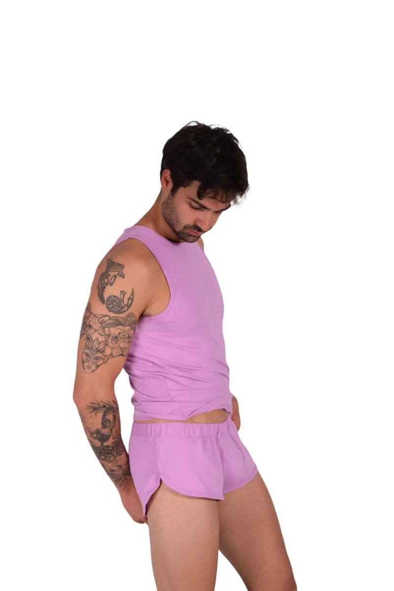 SUKREW Shorts Loose-Fit Runner Short With Contoured Pouch in Pale Magenta 4
