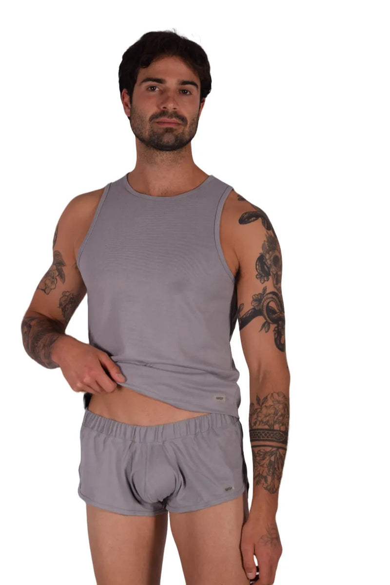 SUKREW Shorts Loose-Fit Runner Short With Contoured Pouch in Studio Grey 4
