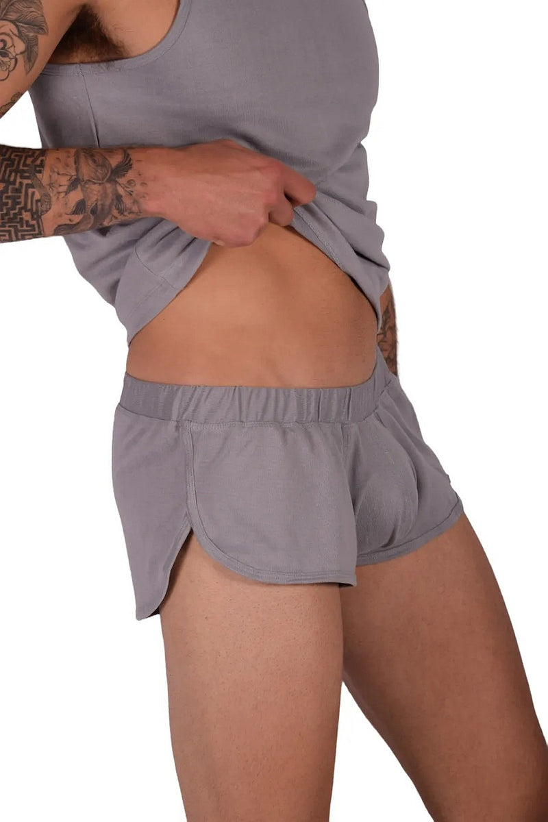 SUKREW Shorts Loose-Fit Runner Short With Contoured Pouch in Studio Grey 4