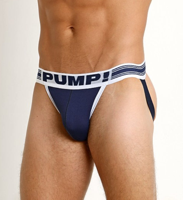 PUMP! Jockstrap Free-Fit Micro-Mesh Elastic Waistband Navy Jock 15034 P21