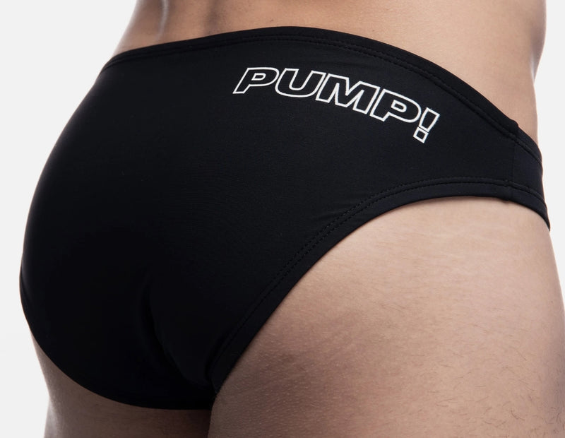 PUMP! Swim Briefs Water Cheeky Soft Nylon Swimwear UPF 50+ Black 13011 12