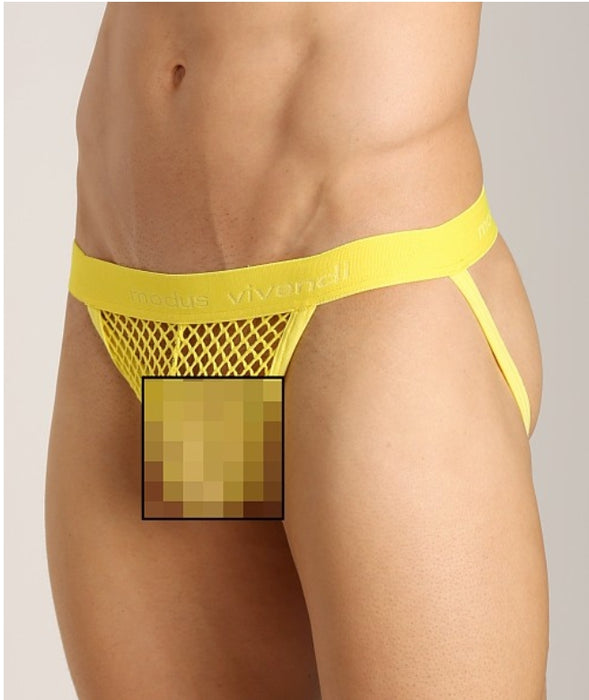 Small Modus Vivendi Jock Sexy French Jockstrap C-Through Yellow 07712 58