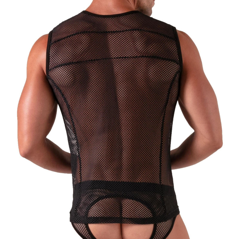 Absolu Male By TOF PARIS Seduction Mesh Tank Top Structured Fitted Cut 14