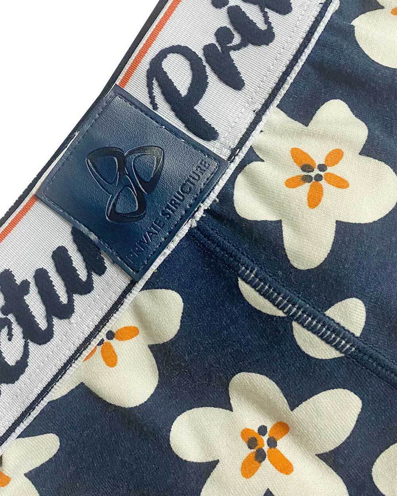 Boxer PRIVATE STRUCTURE Classic Motif Mid - Waist Boxer Trunk 4505 Floral Navy5