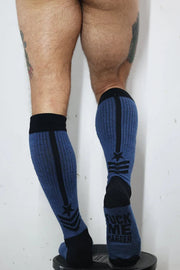 BREEDWELL Cockpit Long Socks With Soft Yarn Fabric Knee - Sock Navy4