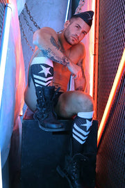 BREEDWELL Cockpit Socks Soft Yarn Fabric Long Sock in Black 534