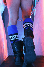 BREEDWELL Daddy's Favorite Socks Knee - High One Size Long Sock in Blue 534