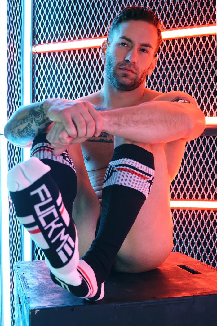 BREEDWELL Long Knee Socks Locker - Room O/S College School Sock Black 192