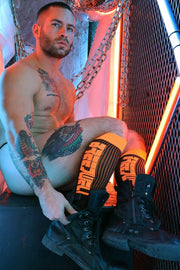 BREEDWELL Long Socks Eternity Knee Sock in Neon Orange 454