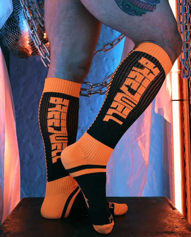 BREEDWELL Long Socks Eternity Knee Sock in Neon Orange 453