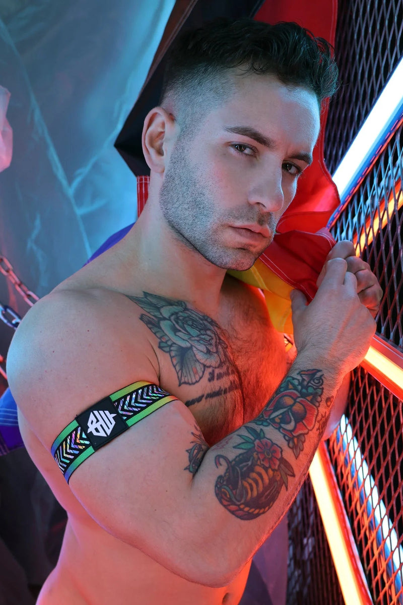 BREEDWELL Pure Pride Armbands Rainbow Holographic Foil Chevron 467