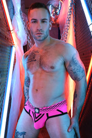 BREEDWELL Revolution Briefs 4 - Way Stretch Athletic Mesh Brief Neon Pink 281