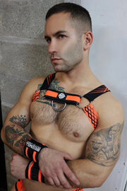 BREEDWELL Revolution Bulldog Harness Removable Center - Strap Neon Orange 213