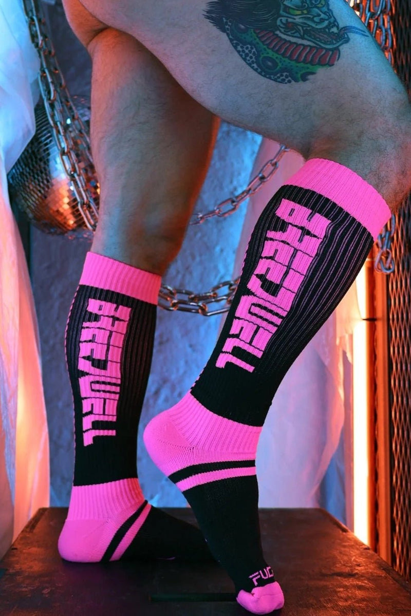 BREEDWELL Sock Eternity Long Knee Socks in Neon Pink 452