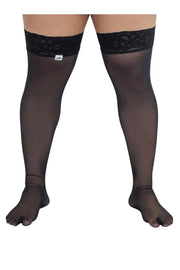 CandyMan Mens Mesh Thigh Highs With Matching Lace in Black 99533X O/S 33