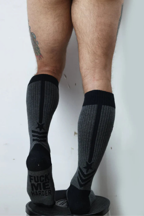 BREEDWELL Cockpit Socks Soft Yarn Fabric Long Sock in Dark Grey 53