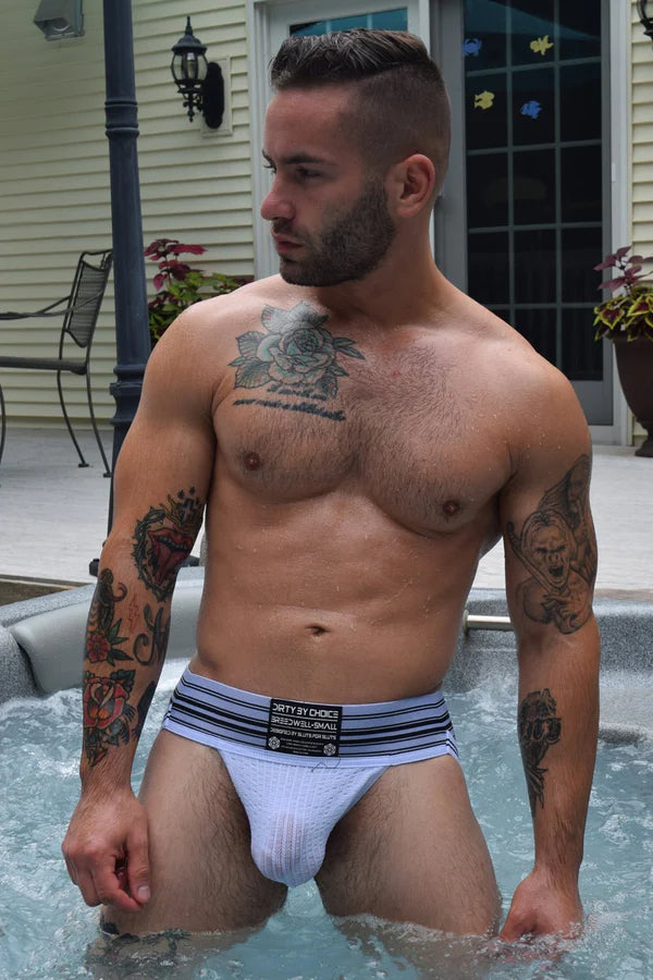 BREEDWELL Jocks CUMDUMP Old-School Woven Jockstrap Classic White 23