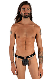 DNGEON MOB Eroticwear Jockstrap ChainLink Leather - Look Jock Midnight DMBL02 23