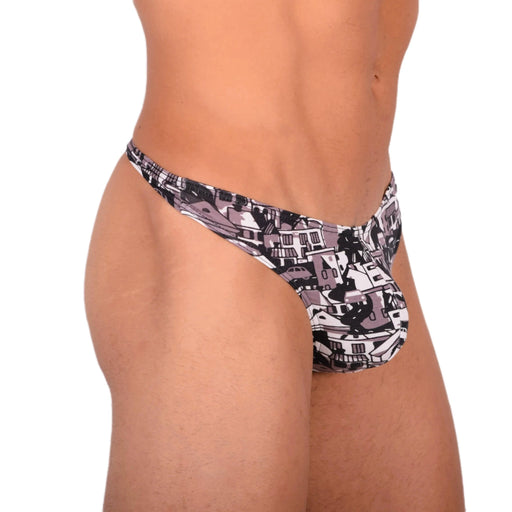 DOREANSE Mens Thong lingerie CITY PRINT 1398 7 - SexyMenUnderwear.com