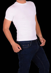 DOREANSE T-Shirt Basic Crew Neck Short Sleeved White 2550 4A5