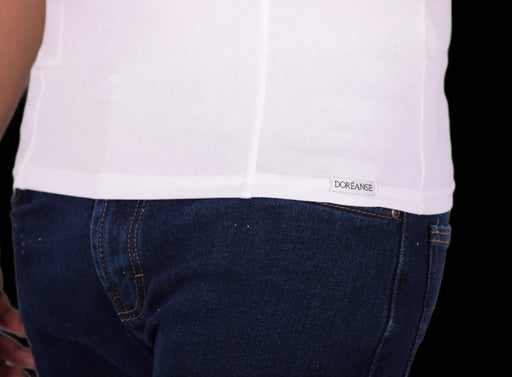 DOREANSE Tank Top Solid Muscle Narrow Neck Cotton White 2255 4A2