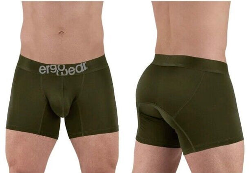 ErgoWear Boxer HIP Trunks Low - Rise Stretchy Boxer Seamed Pouch Green 1498 - SexyMenUnderwear.com