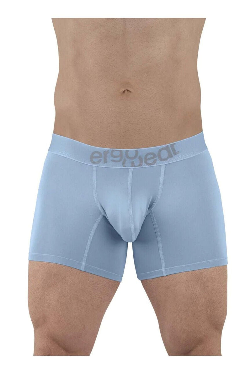 ErgoWear Boxer HIP Trunks Low - Rise Stretchy Boxer Seamed Pouch in Cool Blue 15046