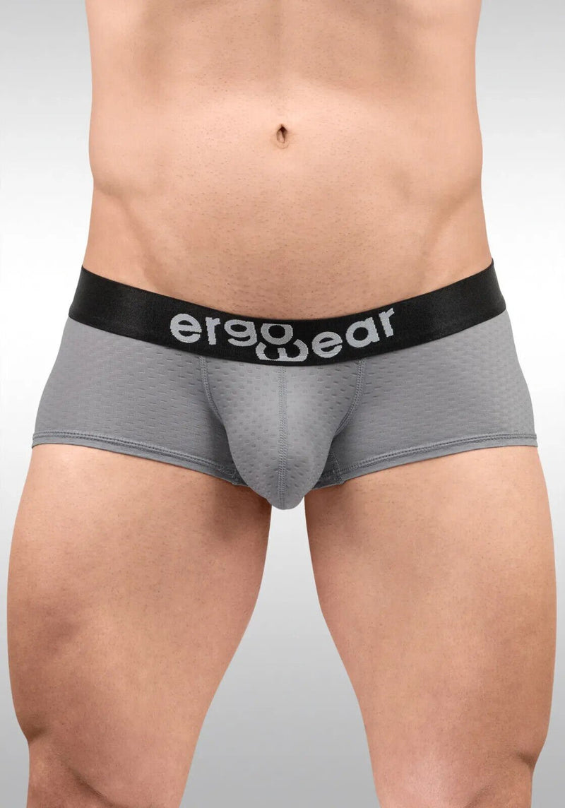 ErgoWear Boxer Trunks MAX Flow Micro Perforated Mesh Fabric in Gray 16843
