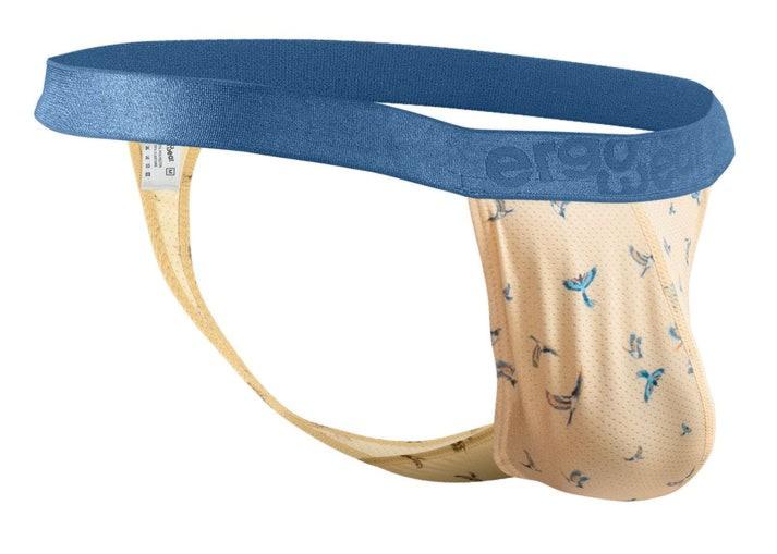 ErgoWear G - String SLK SE Thong With 3D - Pouch in Soft Peach Birds 1772 1144