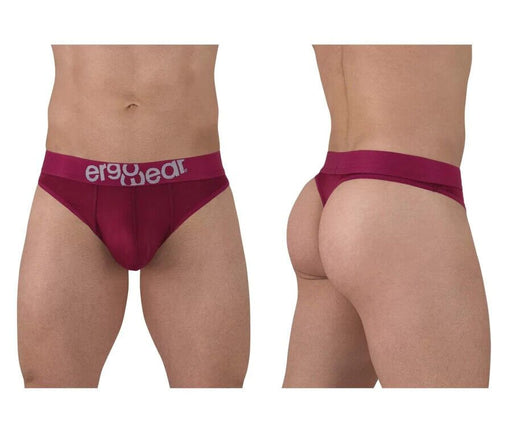 ErgoWear HIP Thong Stretchy Quick - Dry Soft MicroFibre Thongs in Plum Red 14992