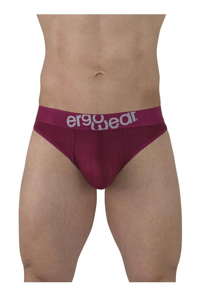 ErgoWear HIP Thong Stretchy Quick - Dry Soft MicroFibre Thongs in Plum Red 14996
