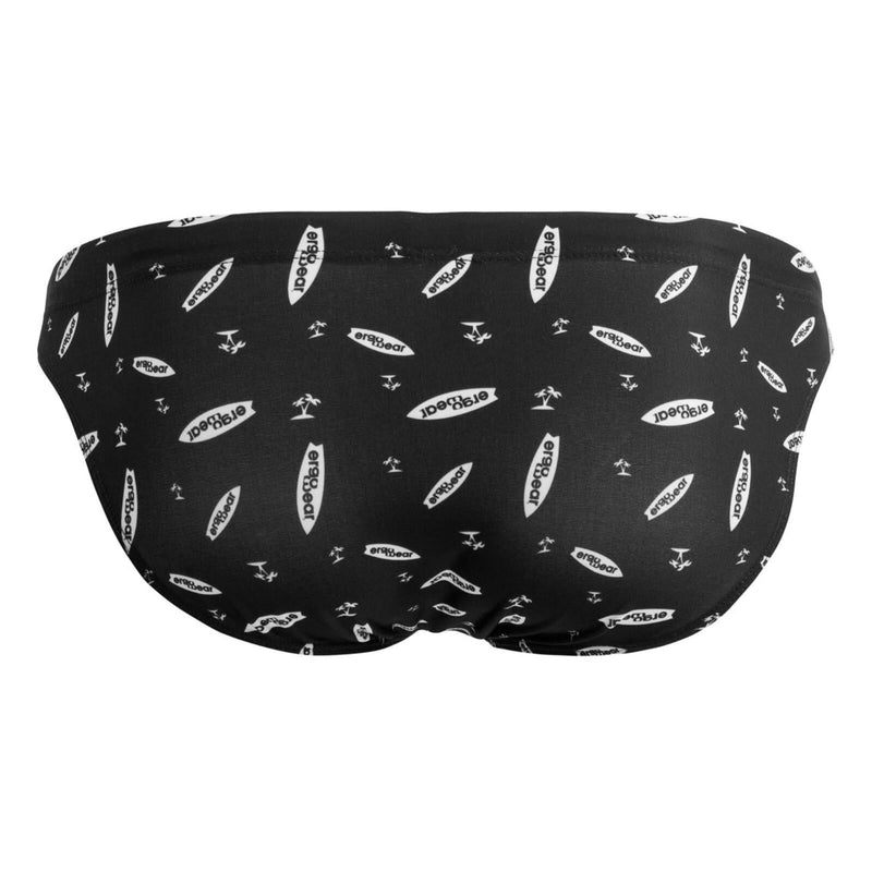 ErgoWear Low - Rise Swimwear X4D SW Swim Briefs Bikini Cut in Black/Surfboard 17666