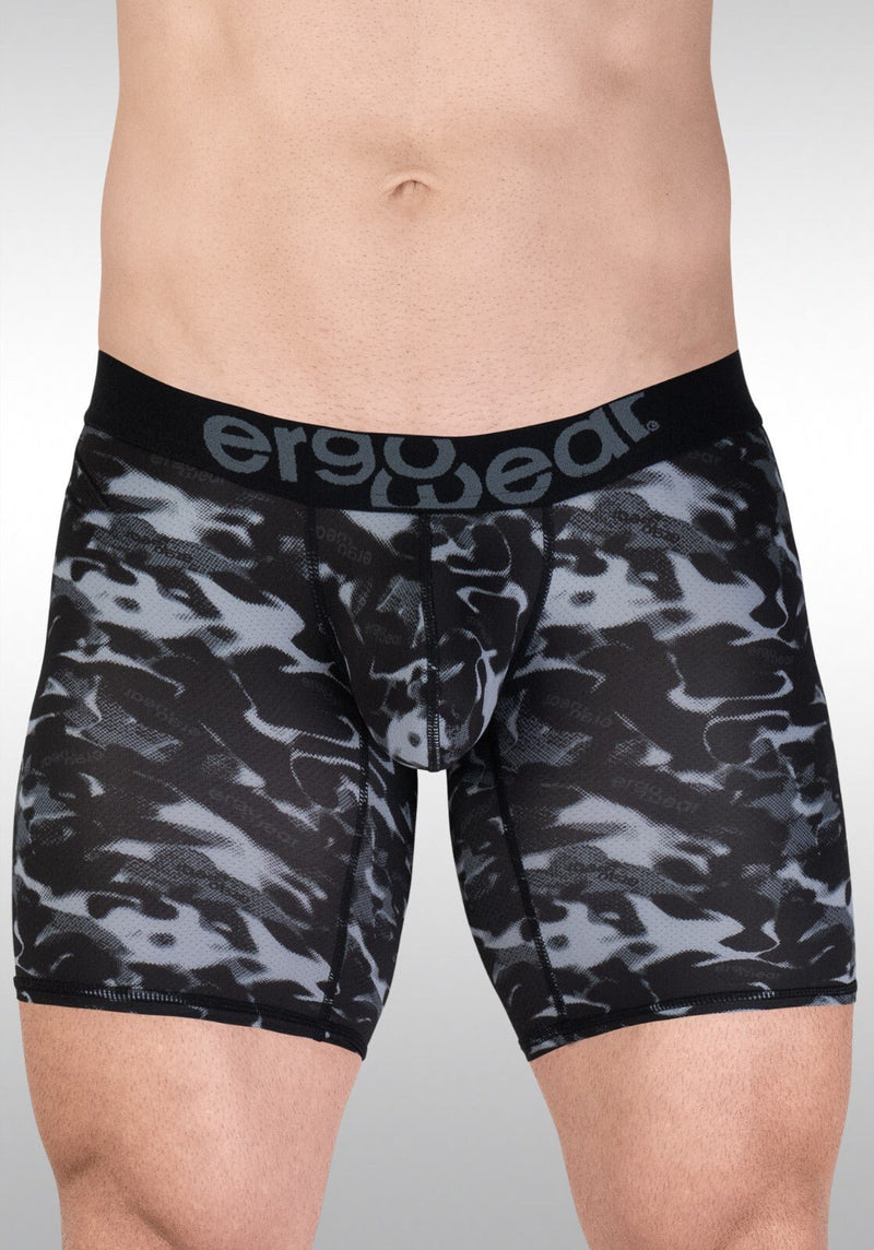 ErgoWear MAX SE Camo Midcut 3D Pouch Micro Mesh Long Boxer Briefs Black 1725 1303