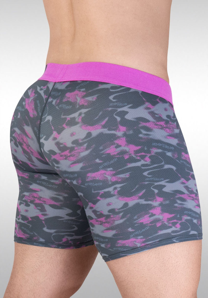 ErgoWear MAX SE Camo Midcut 3D Pouch Micro Mesh Long Boxer Briefs Pink 1717 1313