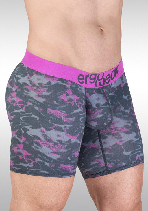ErgoWear MAX SE Camo Midcut 3D Pouch Micro Mesh Long Boxer Briefs Pink 1717 1312