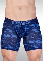 ErgoWear MAX SE Midcut Long Boxer Briefs 3D Pouch MicroMesh Camo - Blue 1721 1313