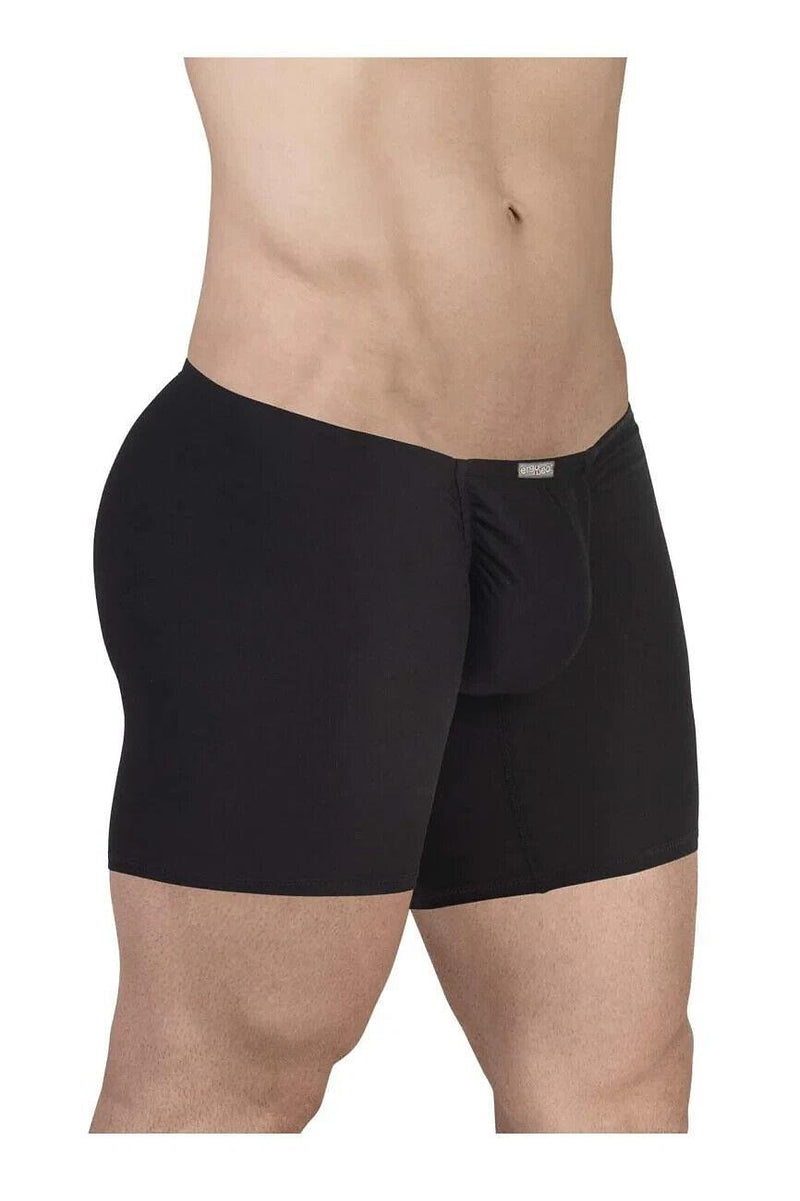 ErgoWear Mid - Cut Boxer Briefs Feel GR8 Cotton Long Boxer in Classic Black 17293