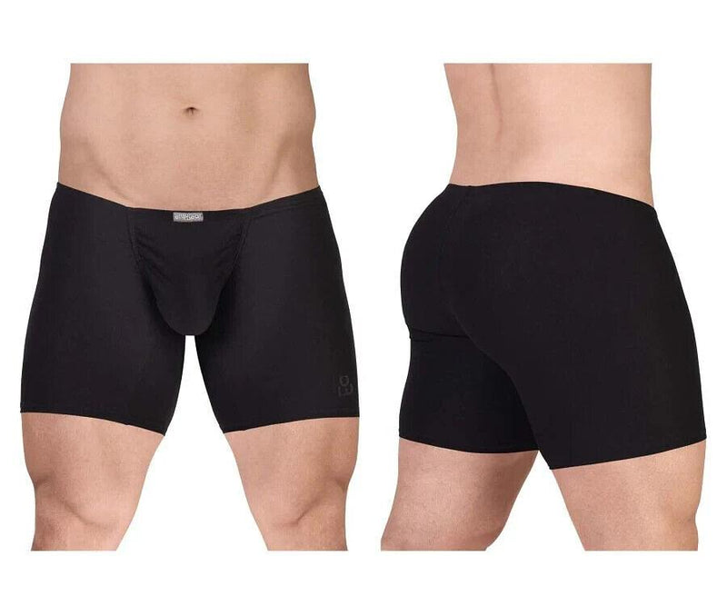 ErgoWear Mid - Cut Boxer Briefs Feel GR8 Cotton Long Boxer in Classic Black 17291